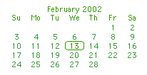 13 February 2002